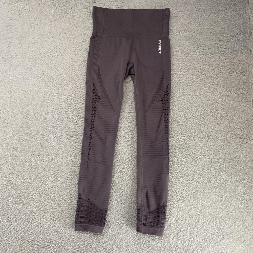 Gymshark Energy Leggings Womens Small Purple High Rise Seamless Ankle Workout